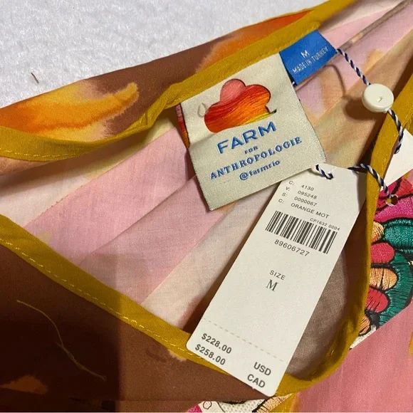 NEW Farm Rio X Anthropologie One-Shoulder Seamed A-Line Dress Medium - Picture 5 of 9